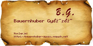 Bauernhuber Győző névjegykártya